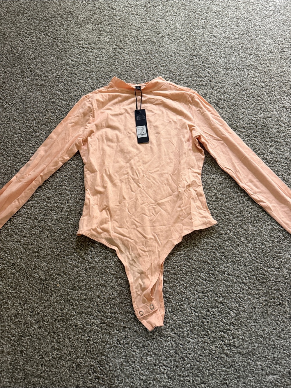 Fashion Nova Peach Long-Sleeve Kids One-Piece Bodysuit